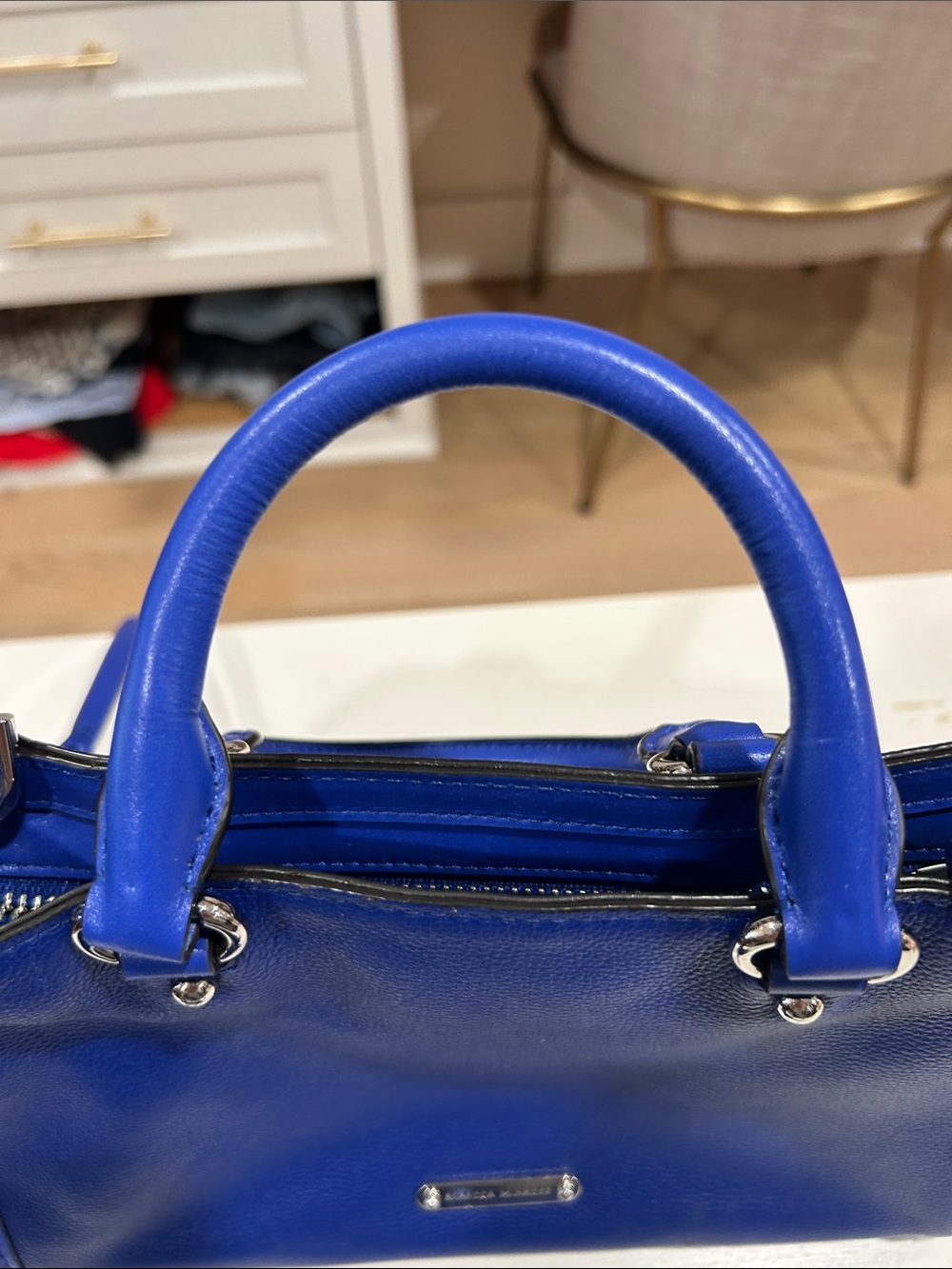 Rebecca Minkoff MICRO Bedford Zip Satchel (Bright Blue) - Picture 3 of 15